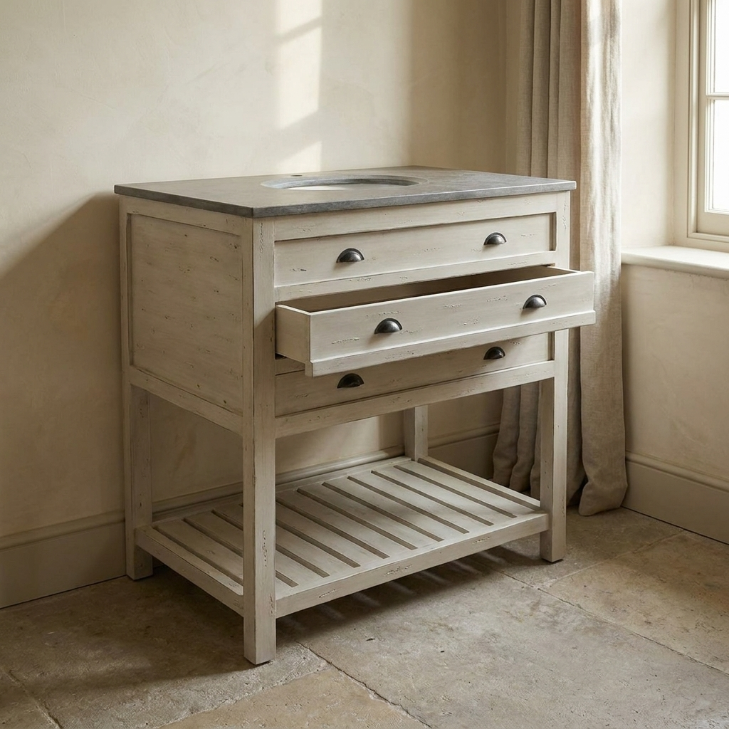 Reclaimed wood bathroom vanities and mirrors at Emma Grace Home