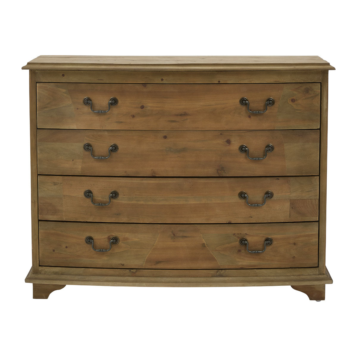 Pine 4 Drawer Bowfront with Natural Wax Seal