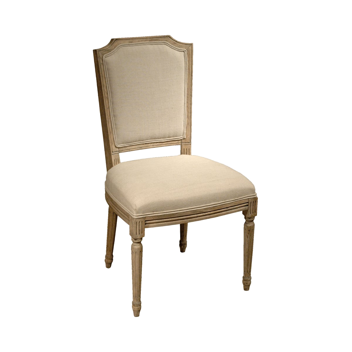 Linen Side Chair with Spindle Leg