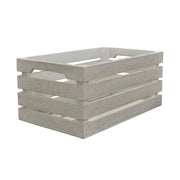 Slatted reclaimed pine crate in a worn antique white finish