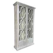 Decorative 2 Door Glass Cabinet in White
