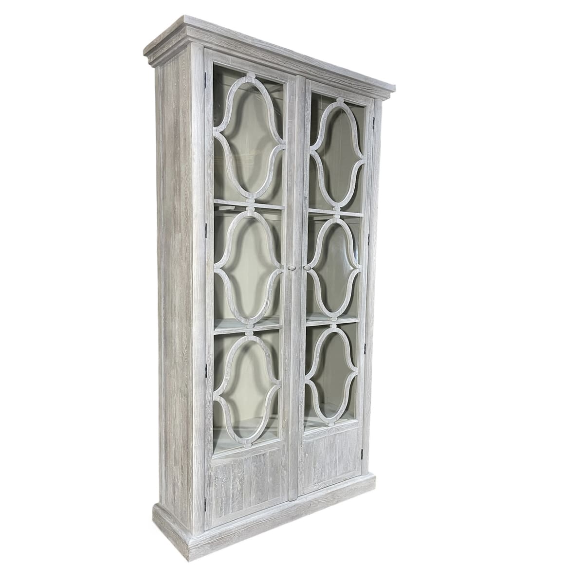 Decorative 2 Door Glass Cabinet in White