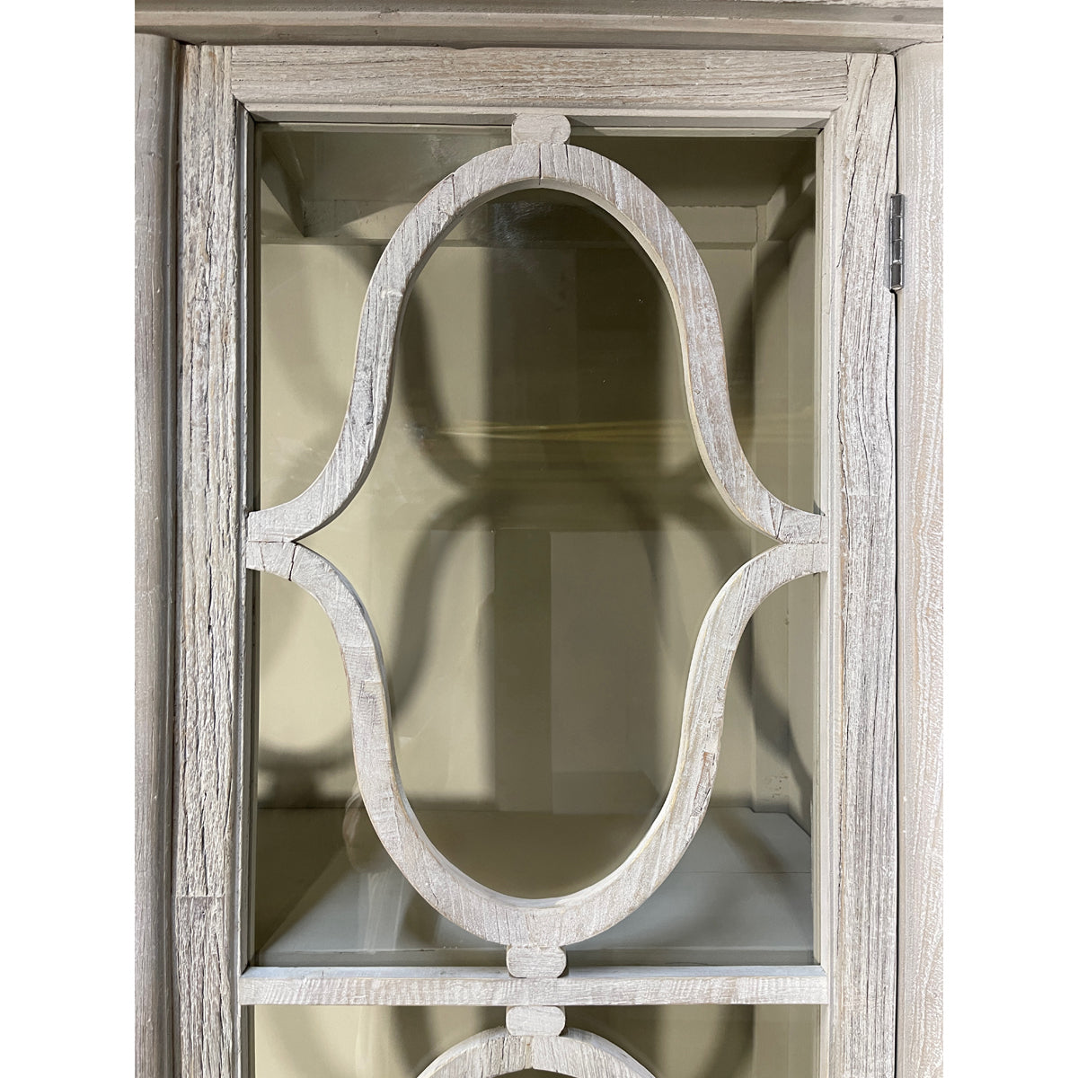 Decorative 2 Door Glass Cabinet in White