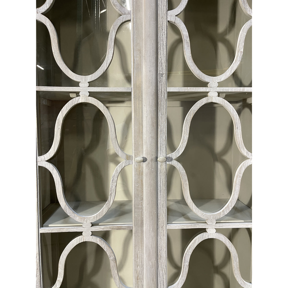 Decorative 2 Door Glass Cabinet in White