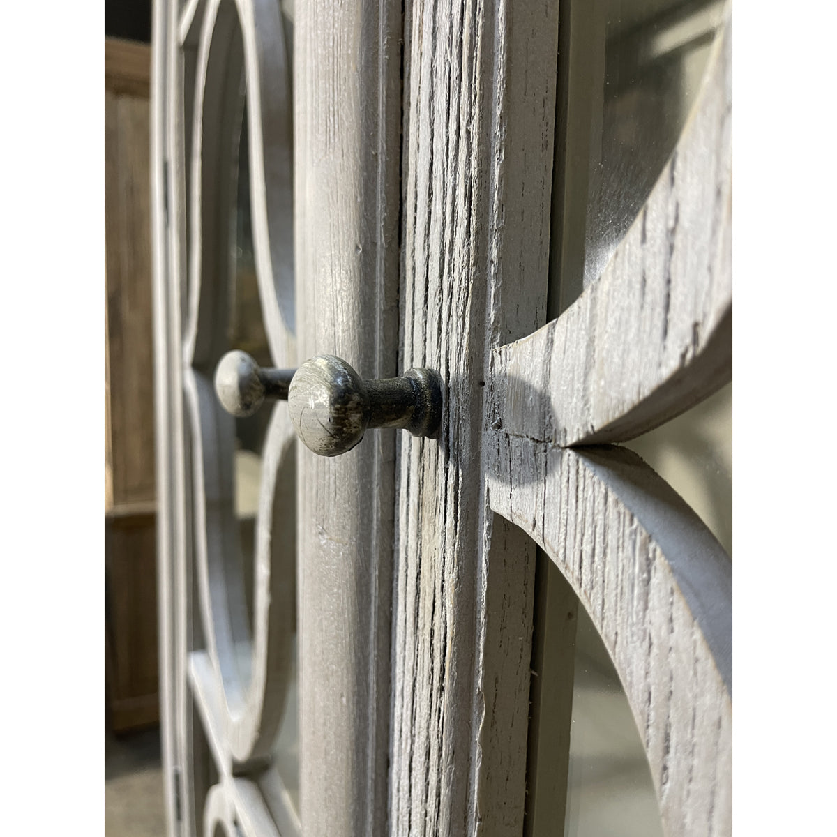 Decorative 2 Door Glass Cabinet in White
