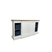 Breakfront Server in Greyish-White with Stone Top