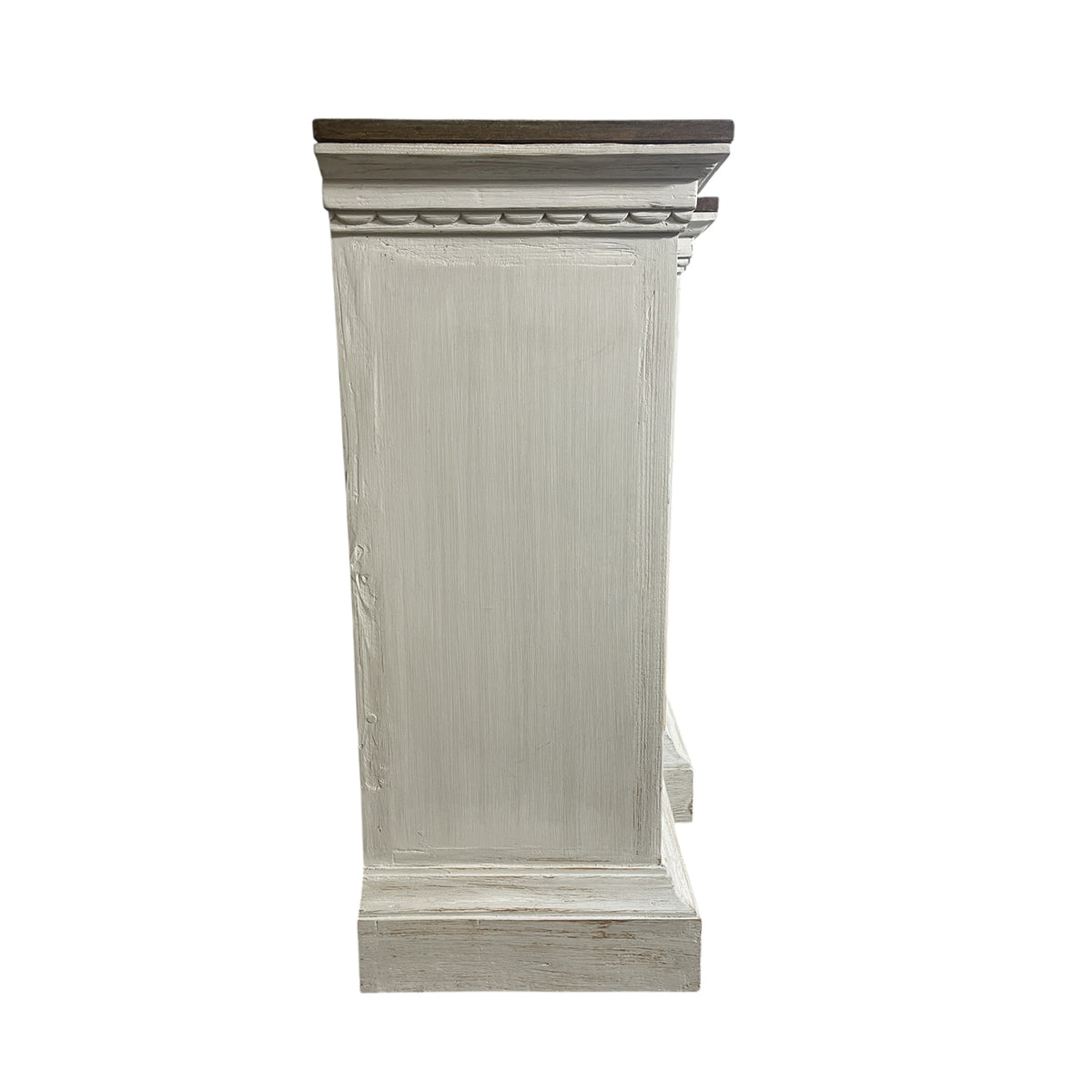 Breakfront Server in Greyish-White with Stone Top