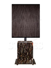 Square clear acrylic table lamp with branch-like twigs encased inside