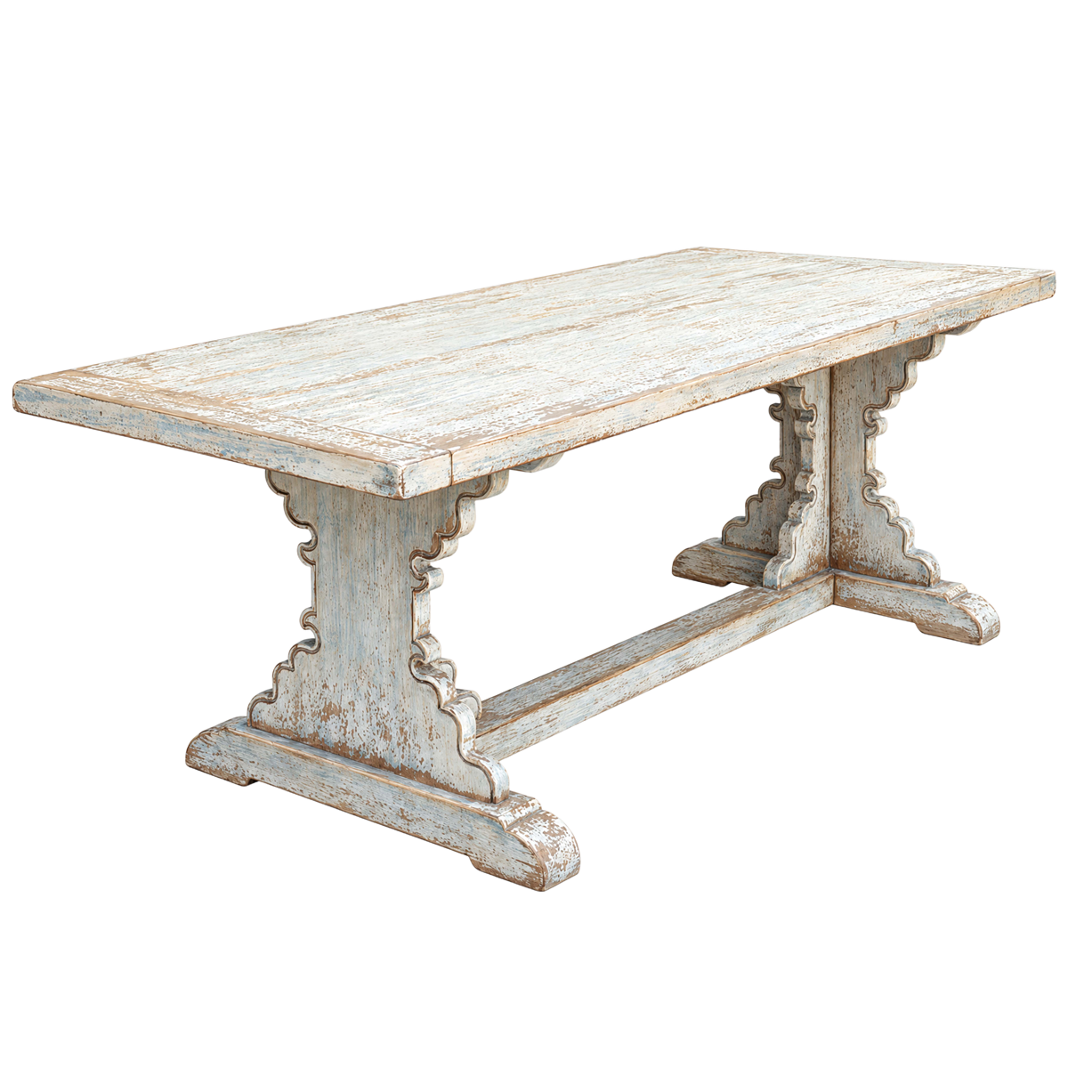 Dining Table in Distressed Light Blue