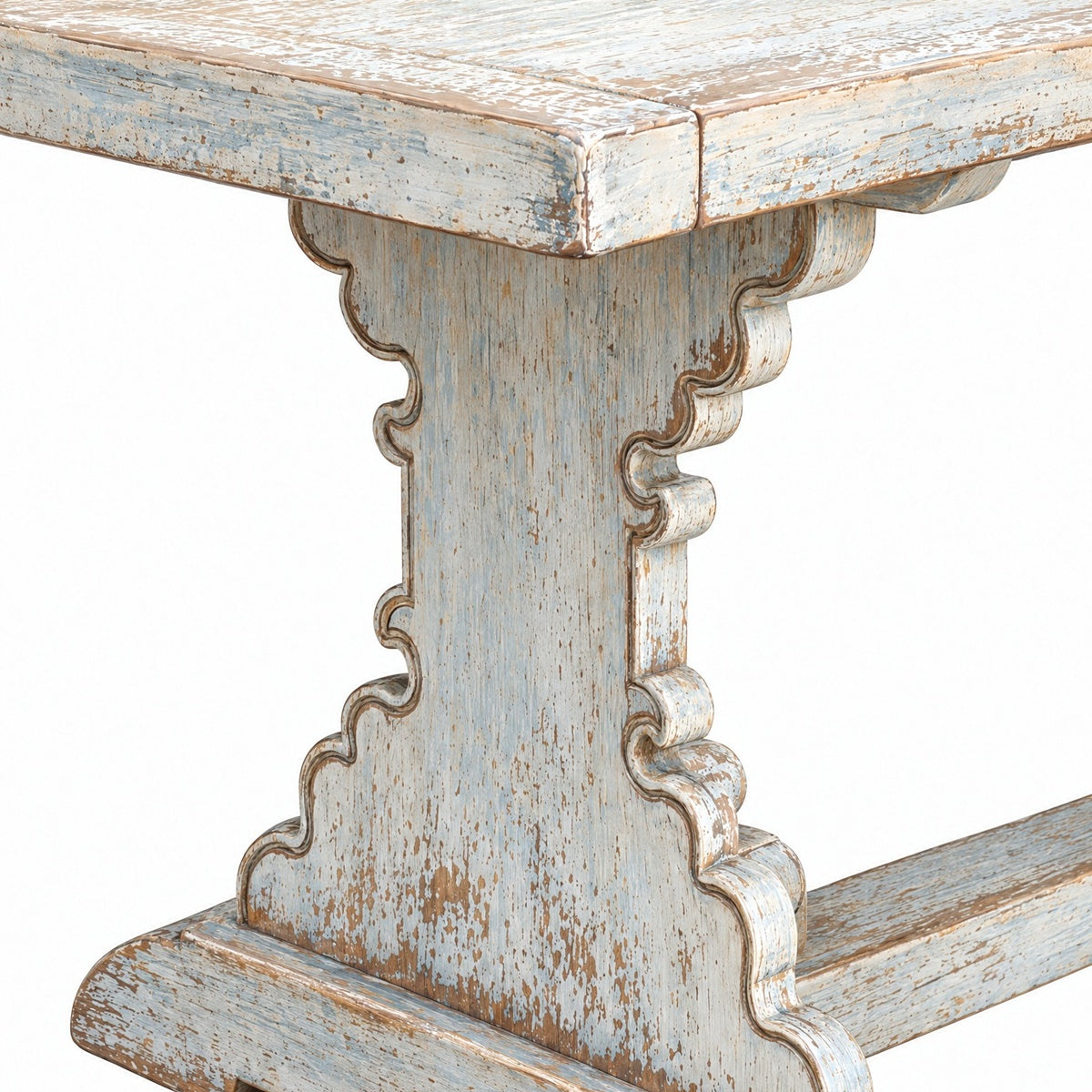 Dining Table in Distressed Light Blue