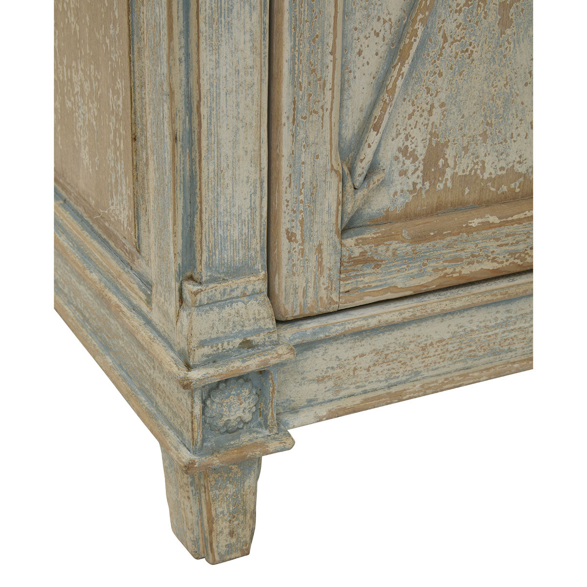 Brighton reclaimed pine four-door server with cross-frame door detailing