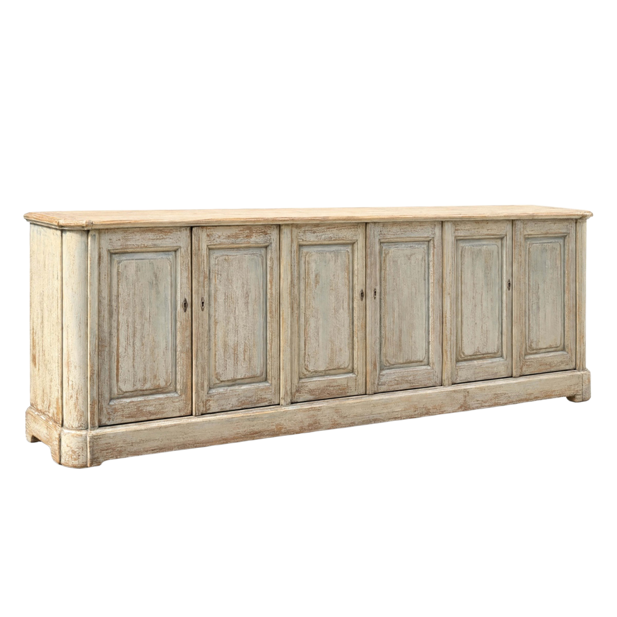 Six Door Sideboard in Distressed Blue