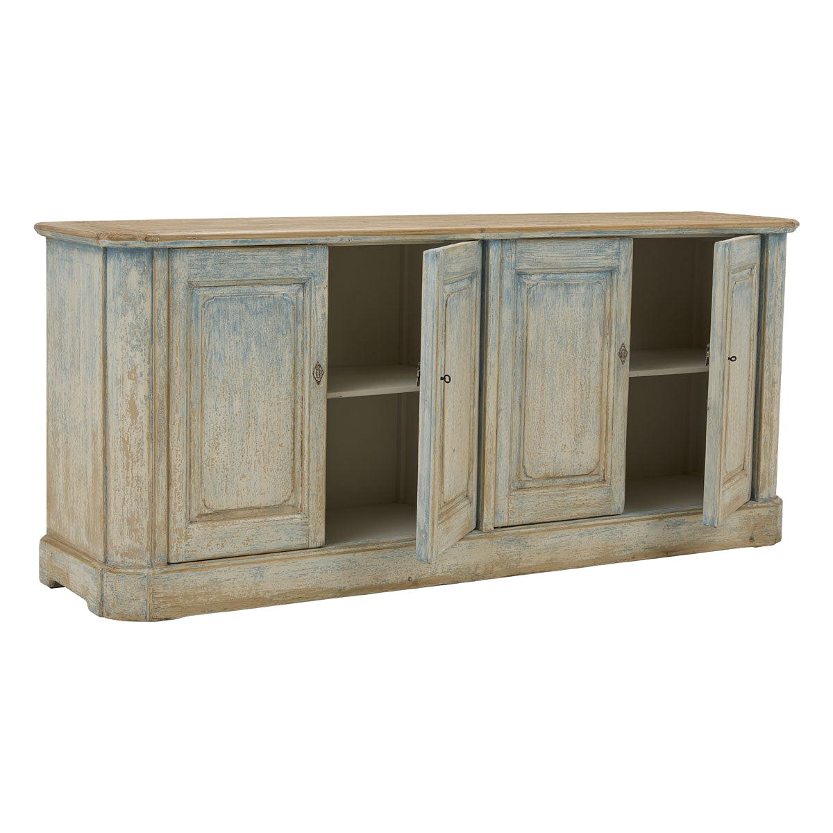 Sideboard w/ 4 Doors in Distressed Blue