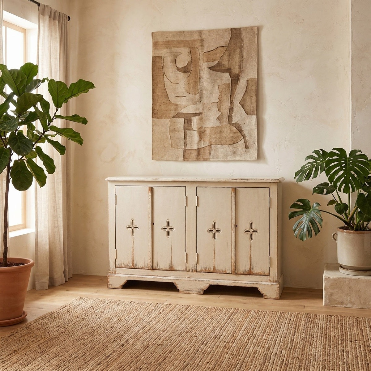 Sideboard with Cross Cut-Outs