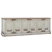 Six Door Panel Server Distressed Finish