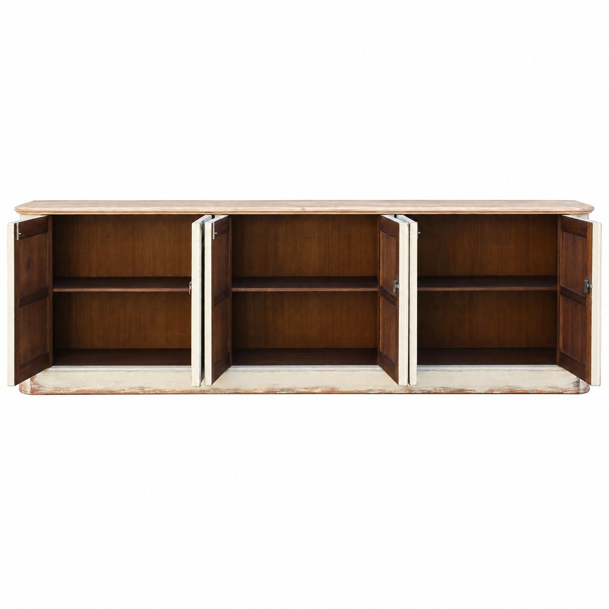 Six Door Panel Server Distressed Finish