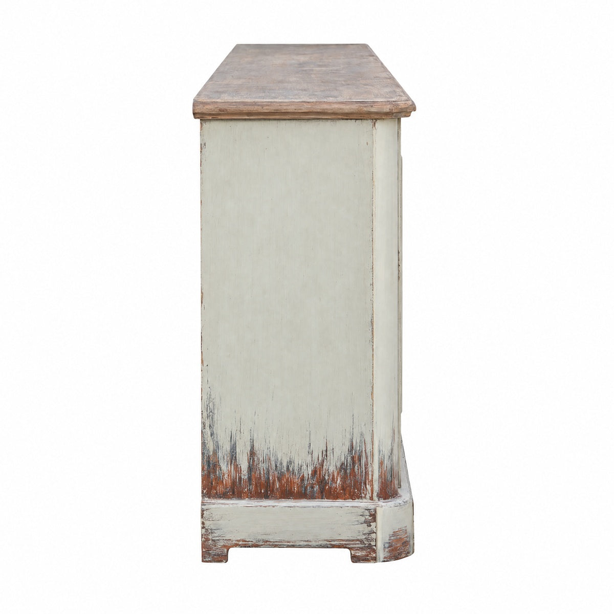 Six Door Panel Server Distressed Finish