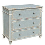 Three Drawer Chest in Distressed Blue