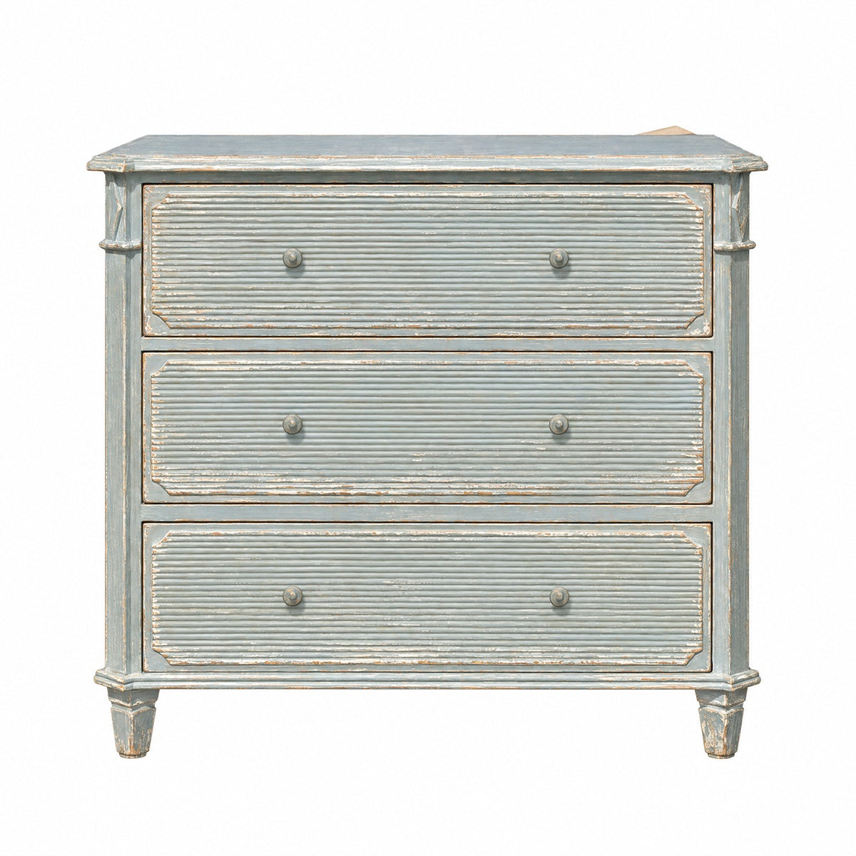 Three Drawer Chest in Distressed Blue
