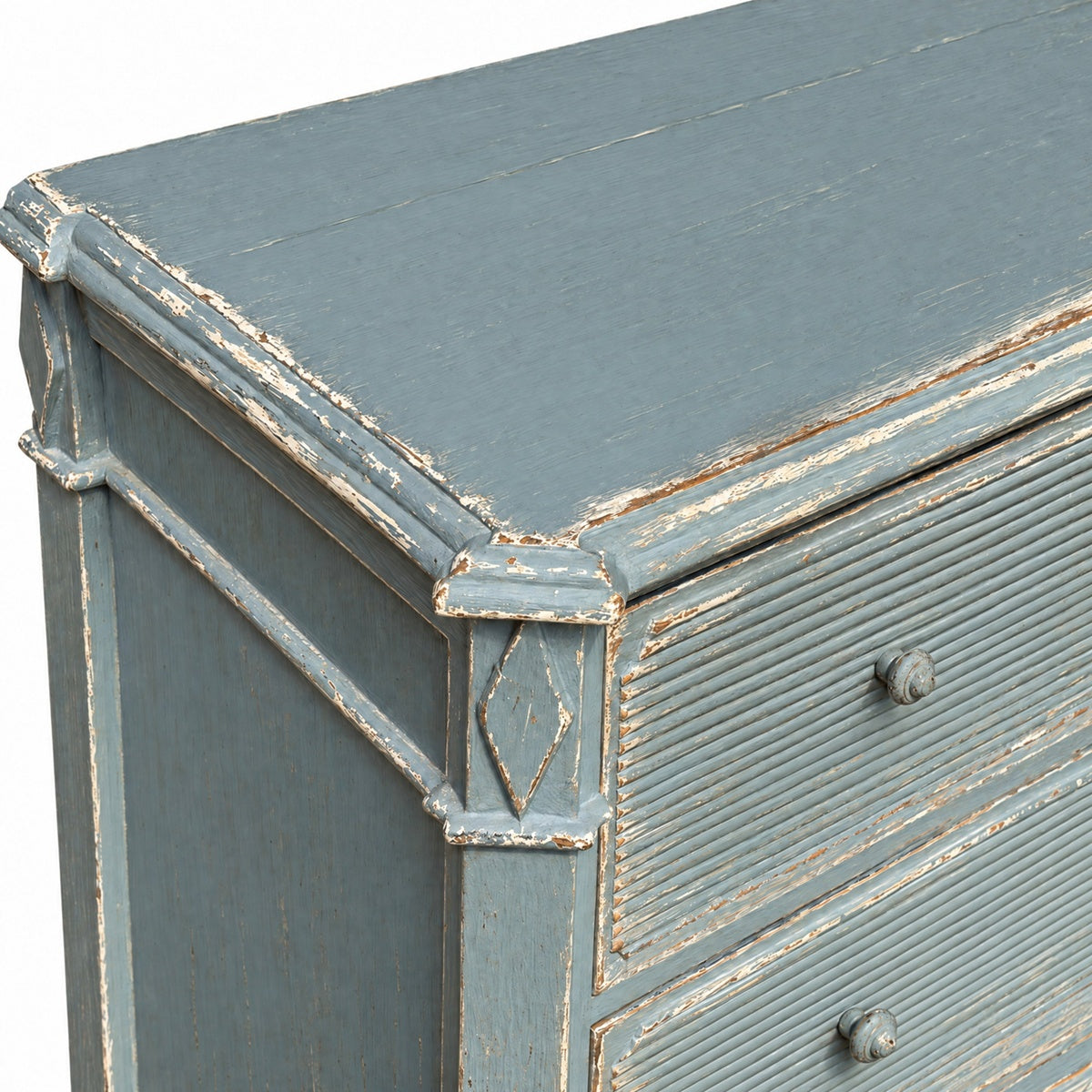 Three Drawer Chest in Distressed Blue