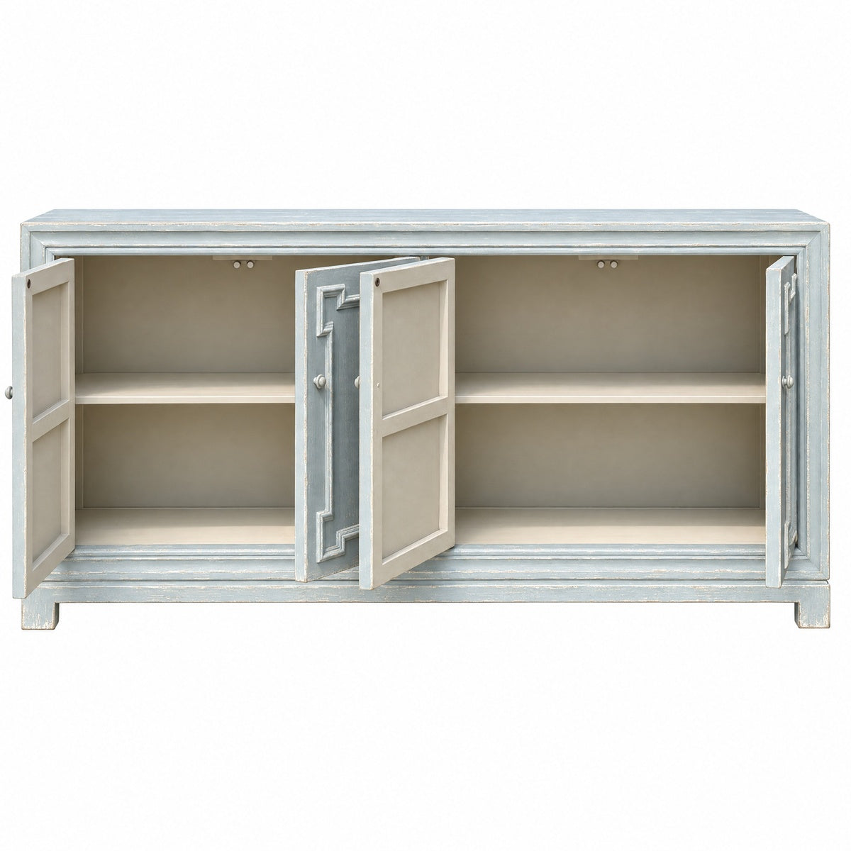 Four Door Server in Distressed Blue