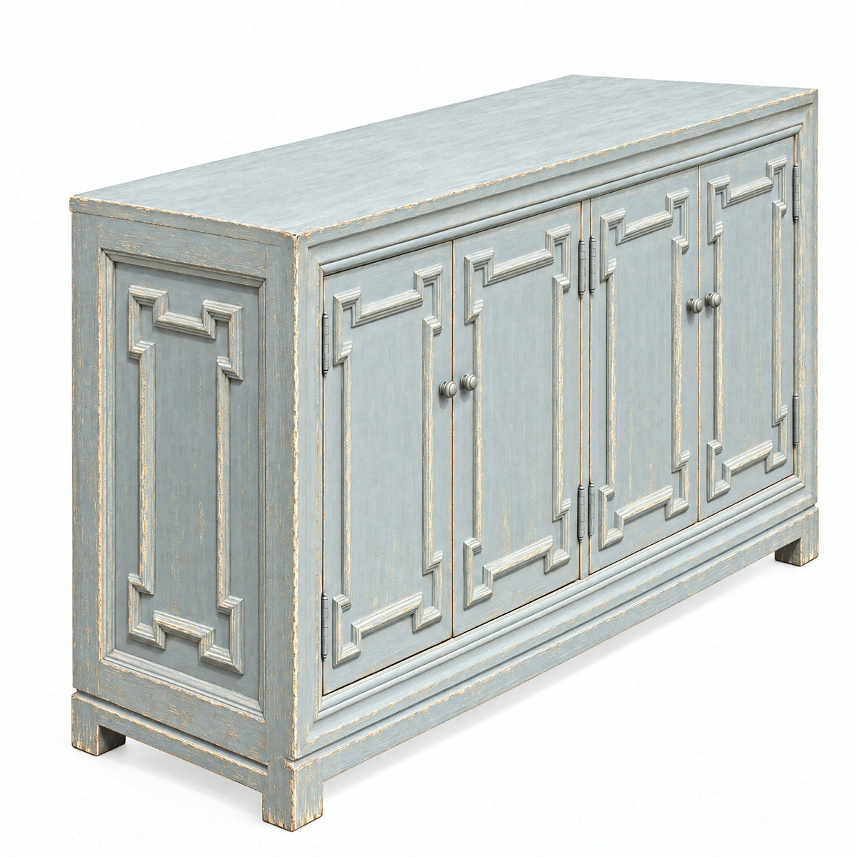 Four Door Server in Distressed Blue