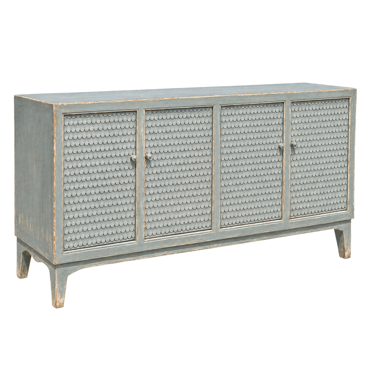 Four Door Server with Scallop Design