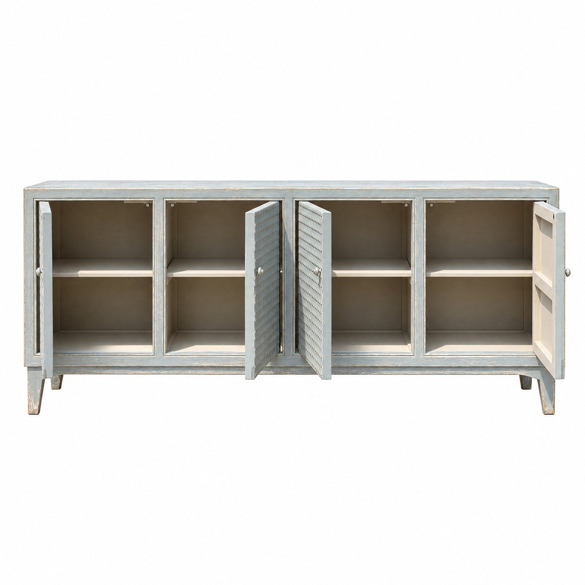 Four Door Server with Scallop Design