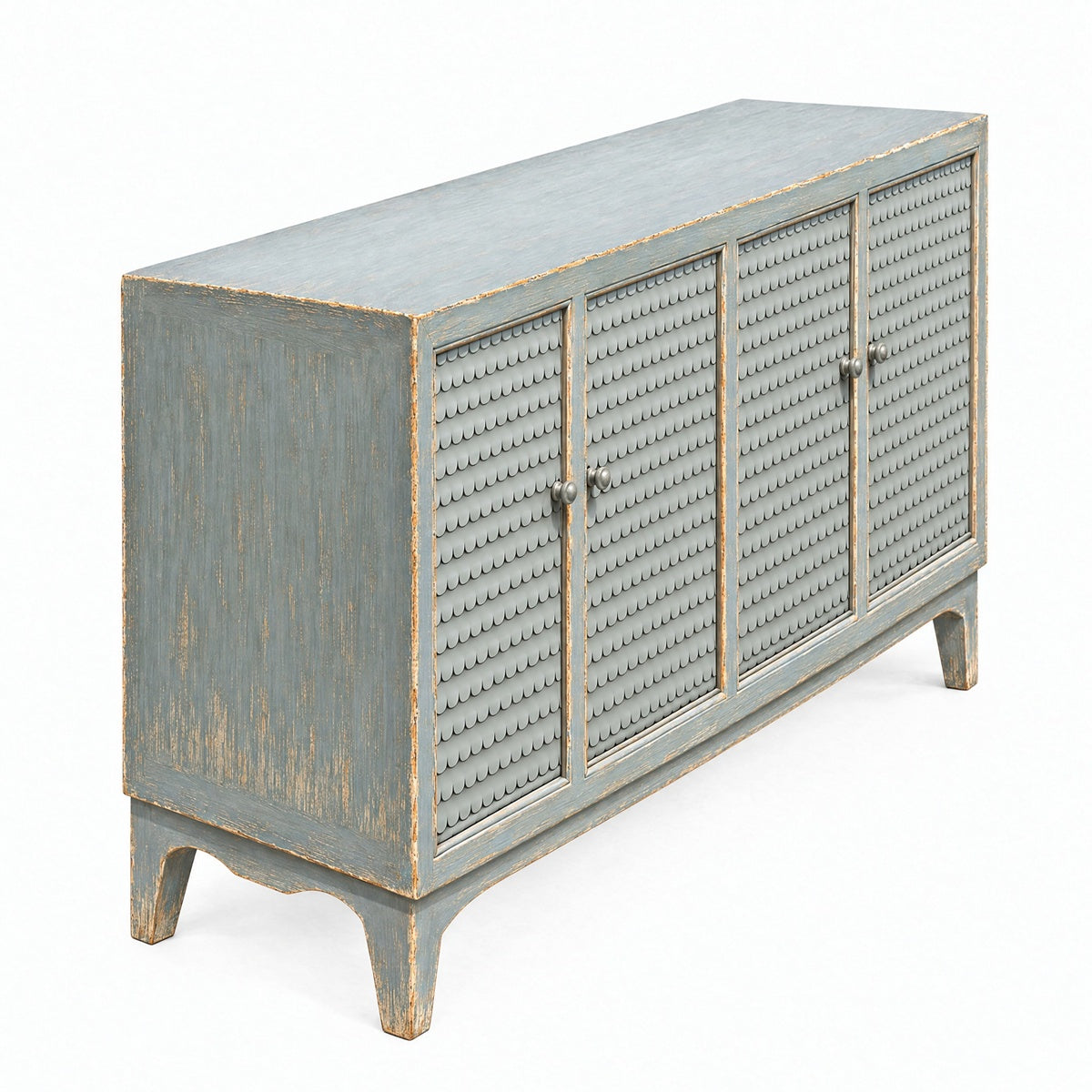 Four Door Server with Scallop Design
