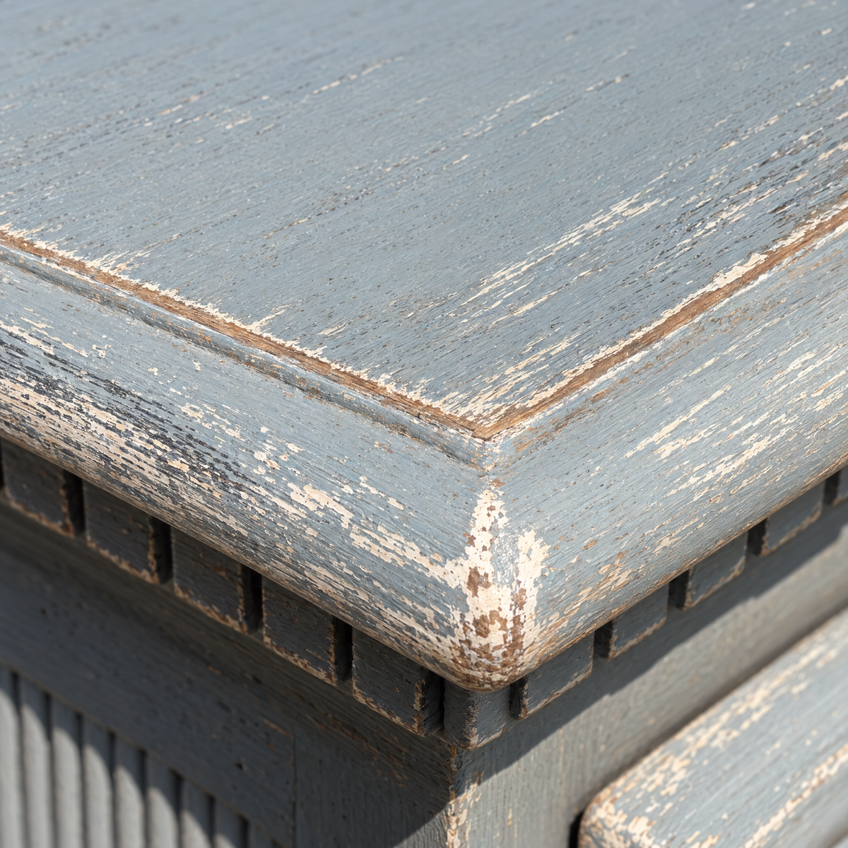 Two Over Two Chest in Distressed Blue