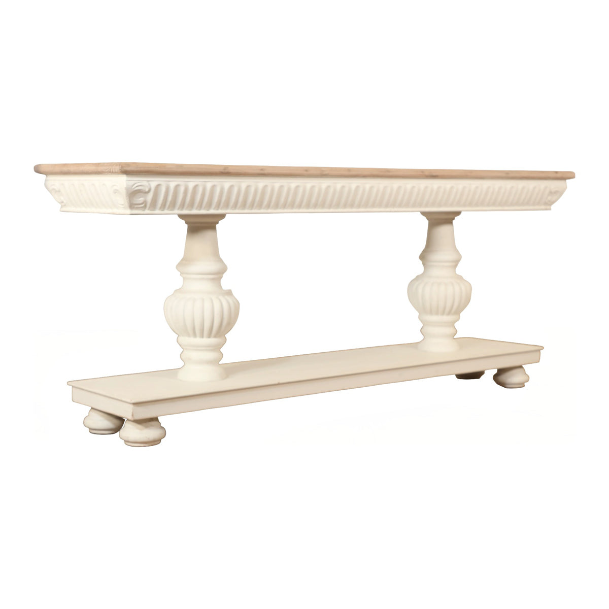 Reclaimed Pine Console Table with Ball Feet