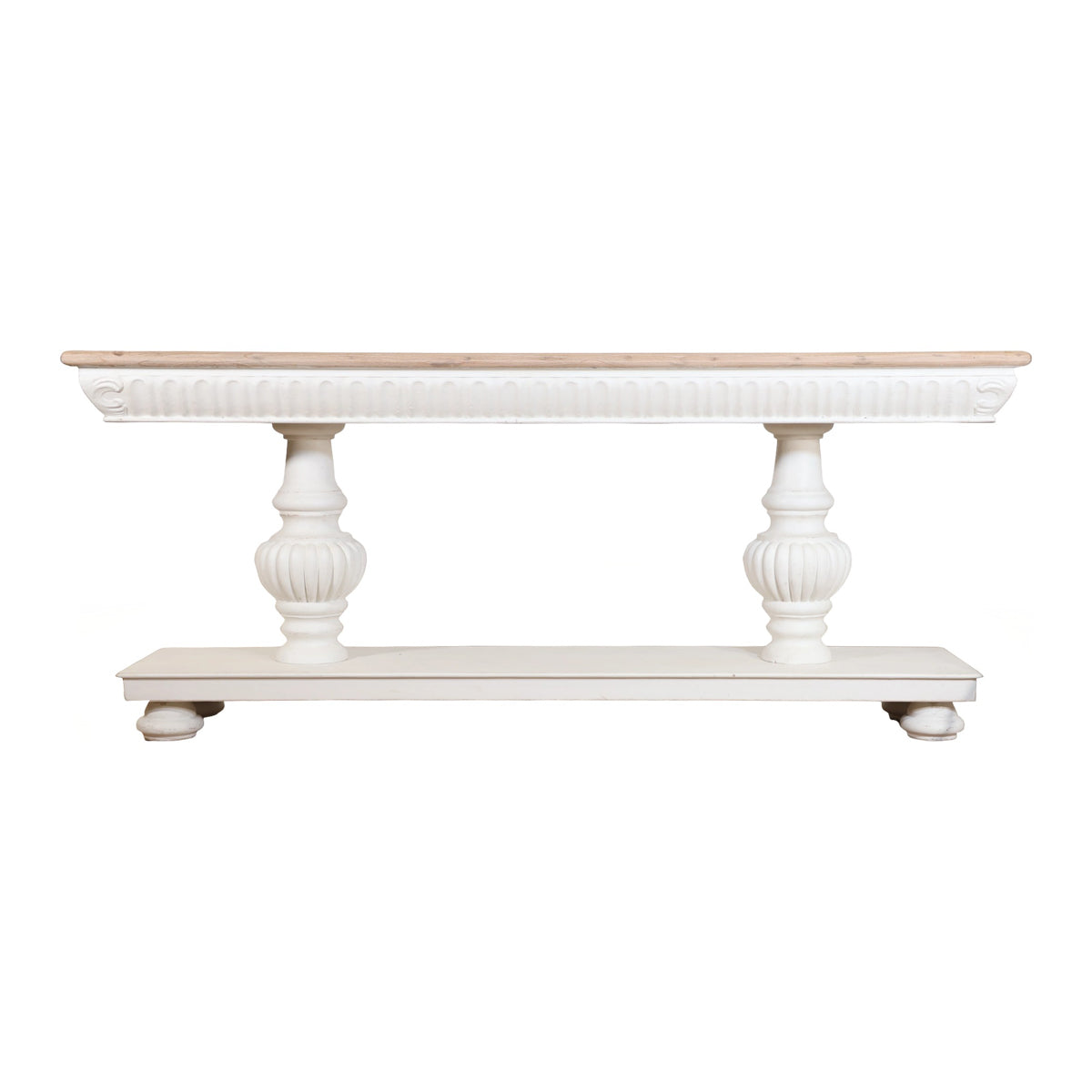 Reclaimed Pine Console Table with Ball Feet