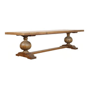 Ball Leg Dining Table with Metal Inlay Corner