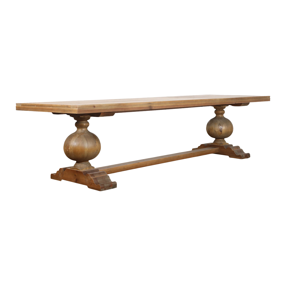 Ball Leg Dining Table Metal Inlay Corner