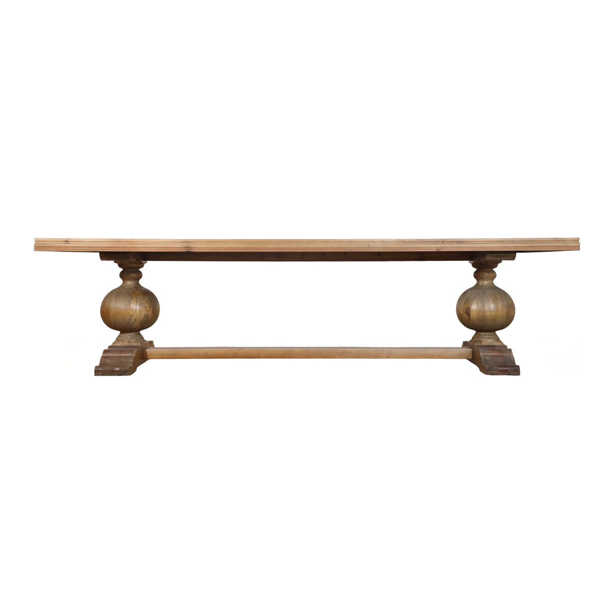 Ball Leg Dining Table with Metal Inlay Corner