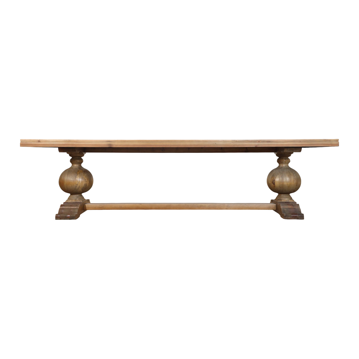 Ball Leg Dining Table Metal Inlay Corner