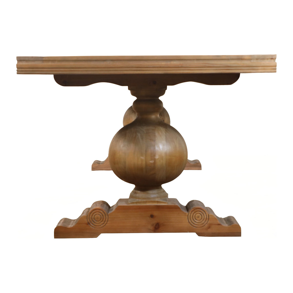 Ball Leg Dining Table with Metal Inlay Corner
