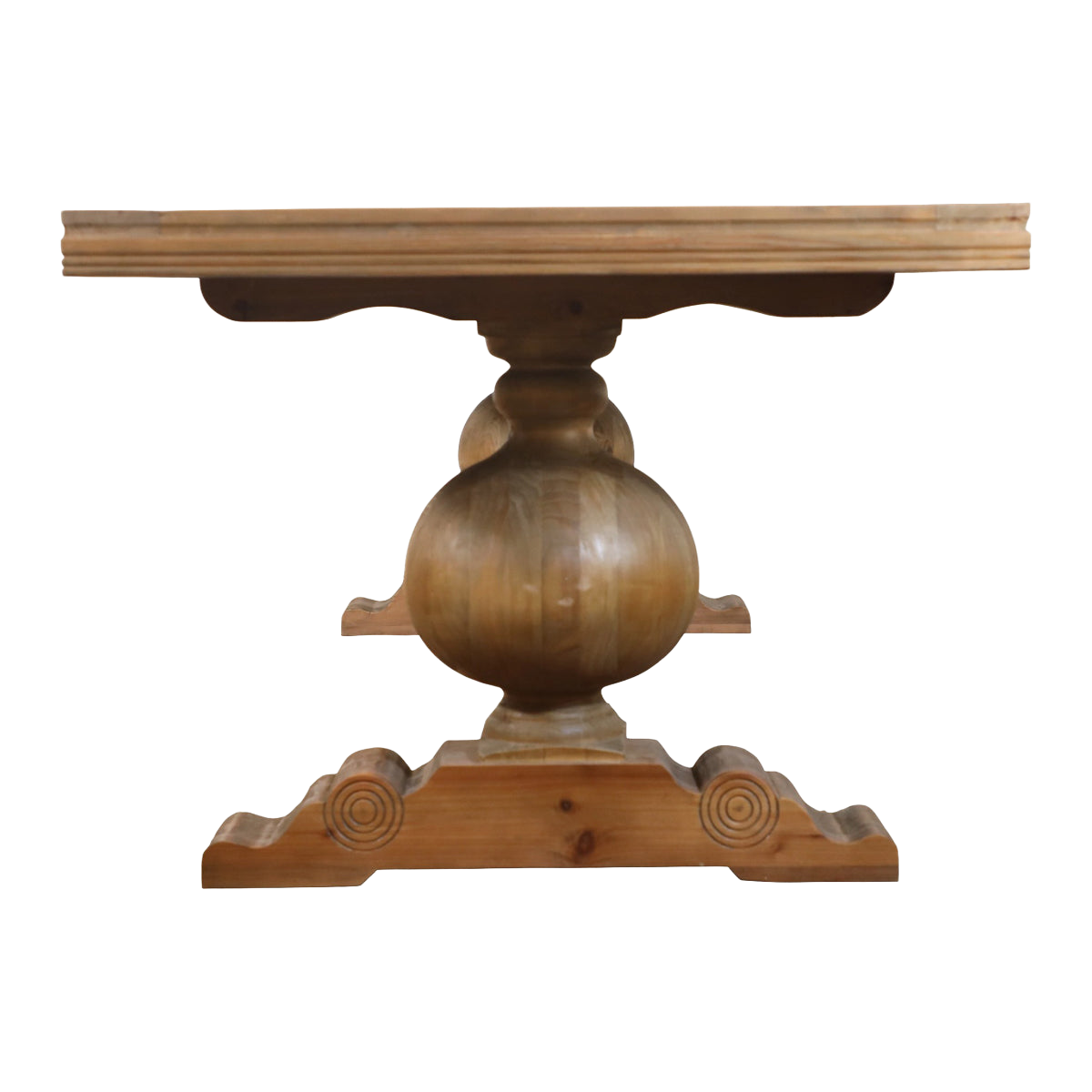 Ball Leg Dining Table Metal Inlay Corner