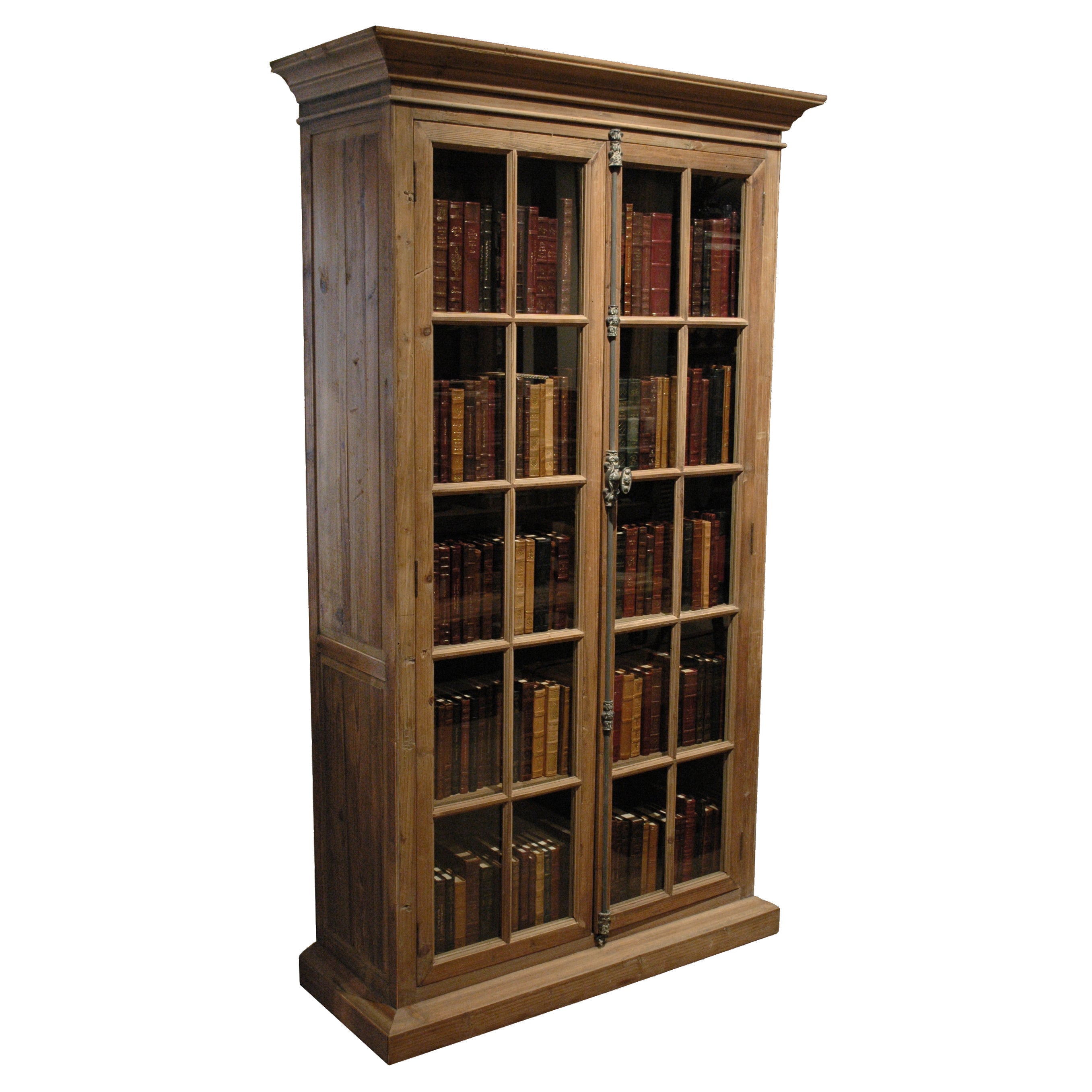 Pine 2 Door Glazed Bookcase
