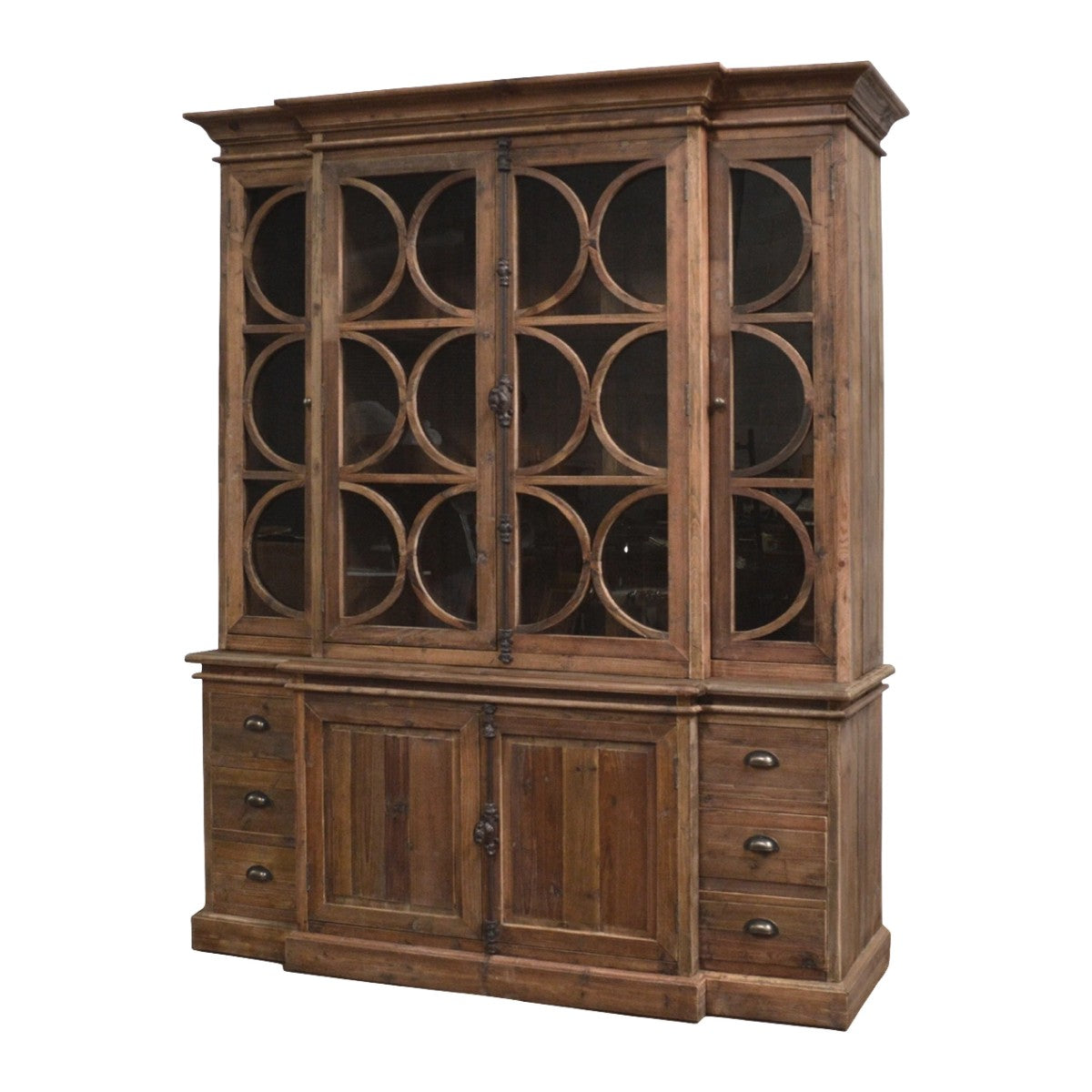 Pine Cabinet with Circular Design