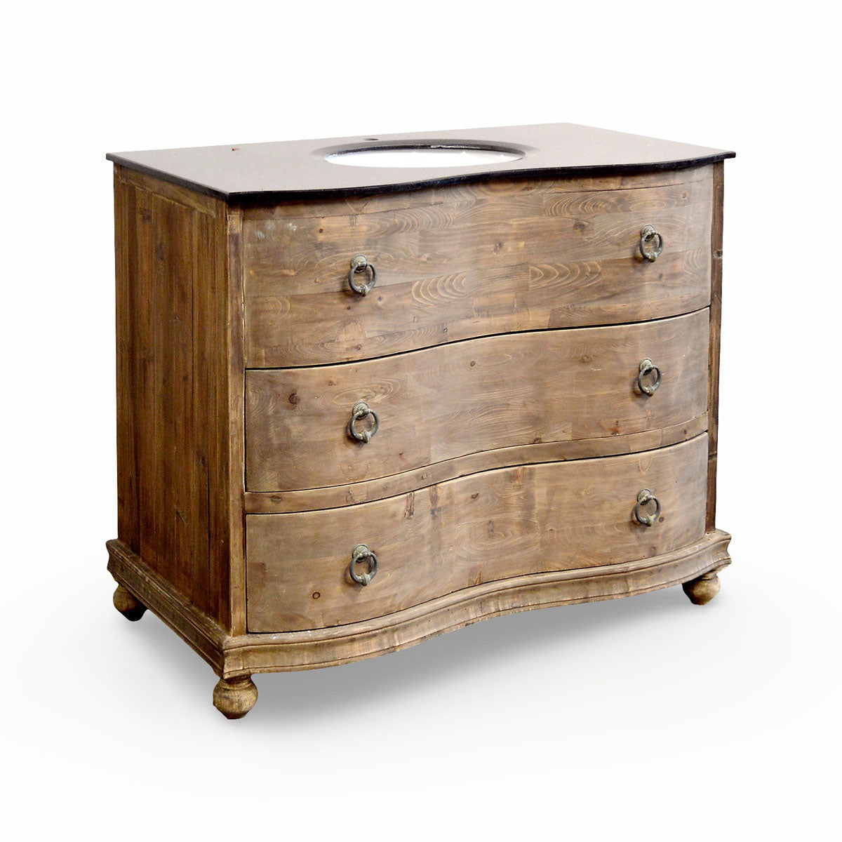 Pine Serpentine Vanity with Black Granite