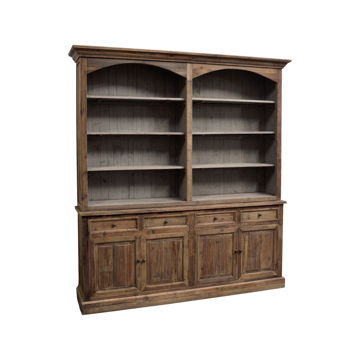Reclaimed Pine Double Arched Bookcase