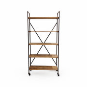 Old Pine and Iron X-Back Single Shelf
