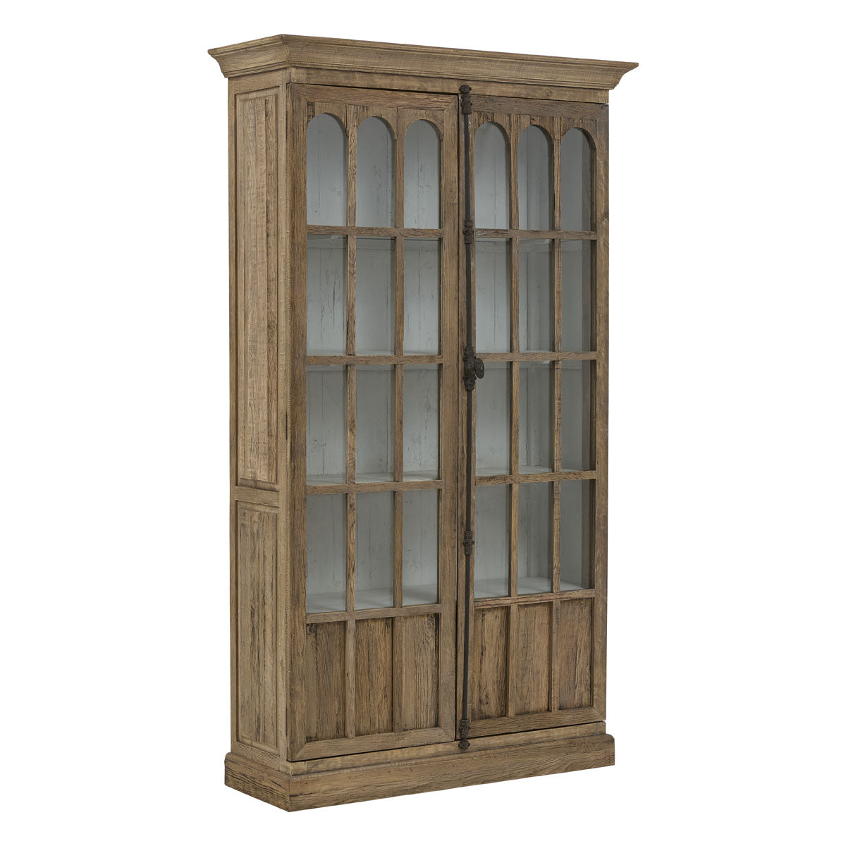 Oak Cabinet with Distressed Shelving
