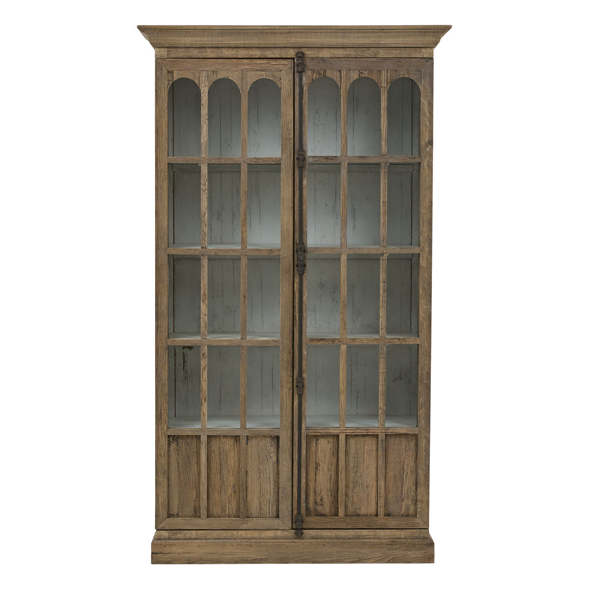 Oak Cabinet with Distressed Shelving