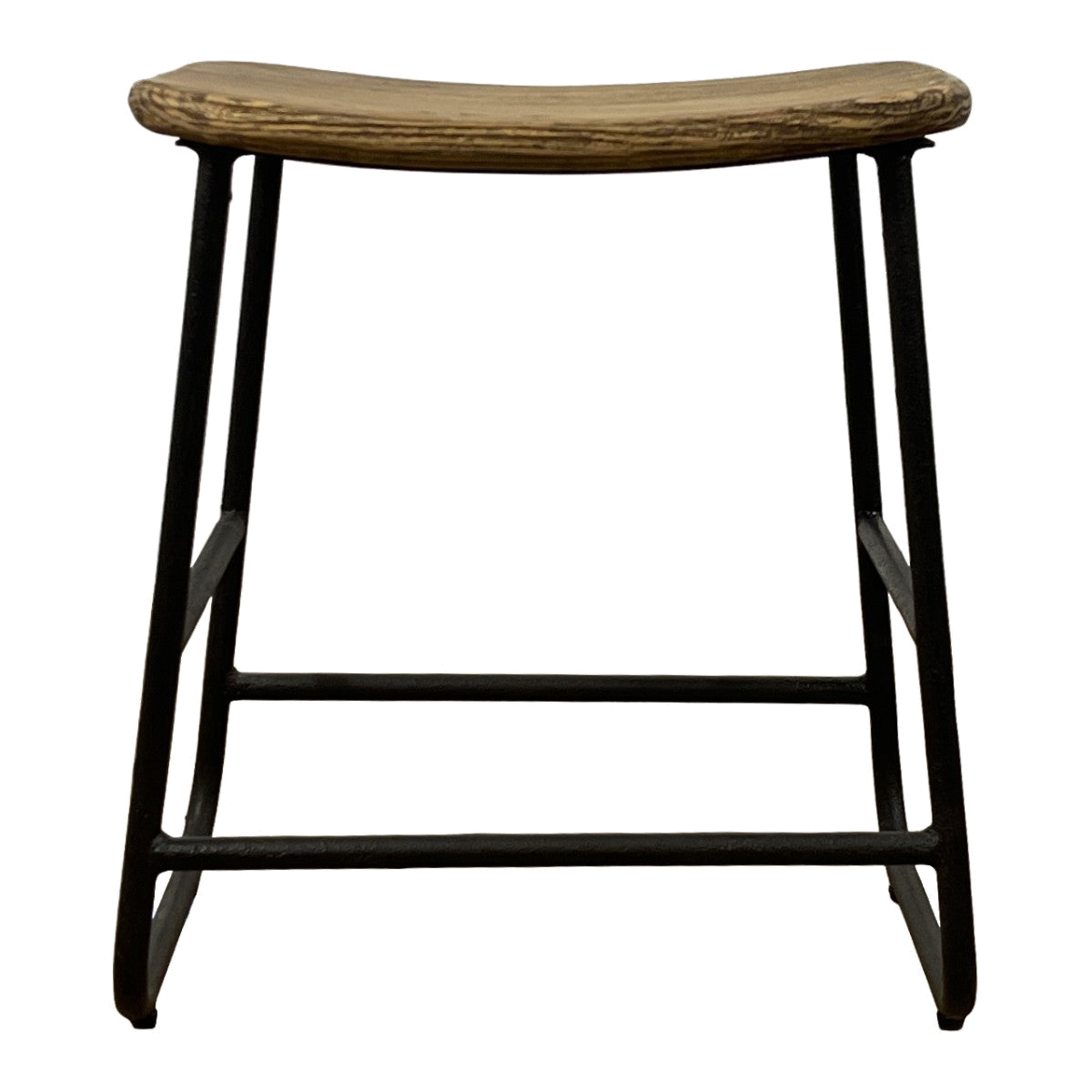 Reclaimed Elm and Iron Stool