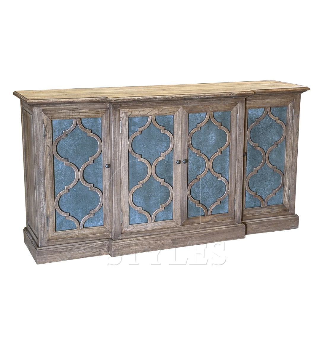 Elm Breakfront Sideboard with Zinc Panel