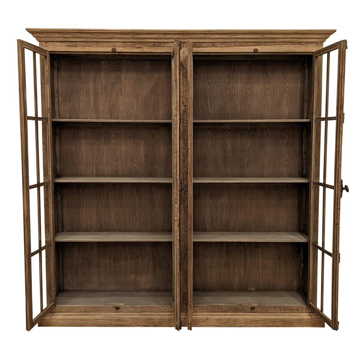 Four Door Bookcase in Natural Old Oak
