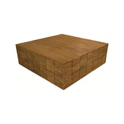 Solid oak and pine block-style coffee table with visible knots