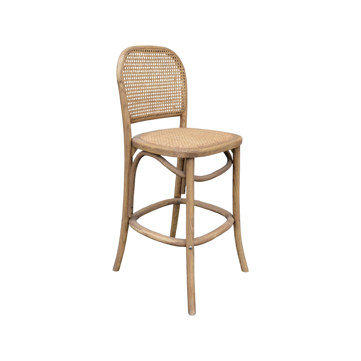 Oak Counter Chair w Cane Back